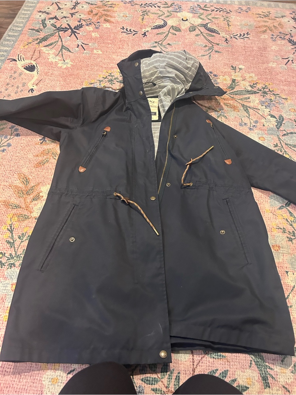 Gently Used Fatface Navy Blue trench